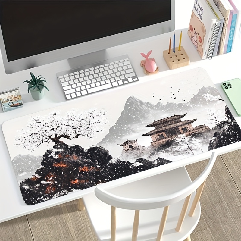 大型中国風雪山古建築ゲーミングマウスパッド滑り止め拡張eスポ - Esports Gaming Pc Build のレビューと価格